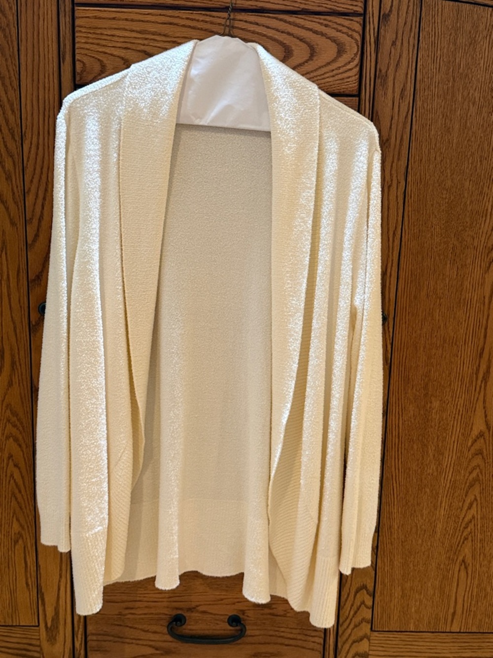 Multiples Cream Open-Front Lightweight Cardigan